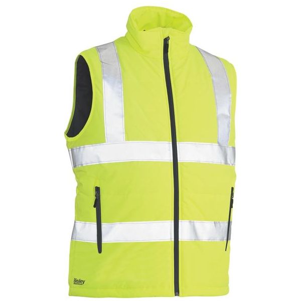 Bisley Taped Hi Vis Puffer Vest With Quilting (BV0329HT) - Ace Workwear