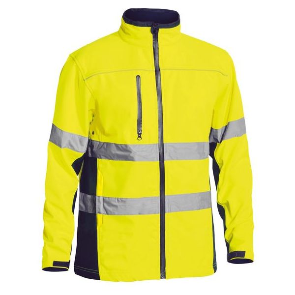 Bisley Taped Hi Vis Soft Shell Jacket (BJ6059T) - Ace Workwear