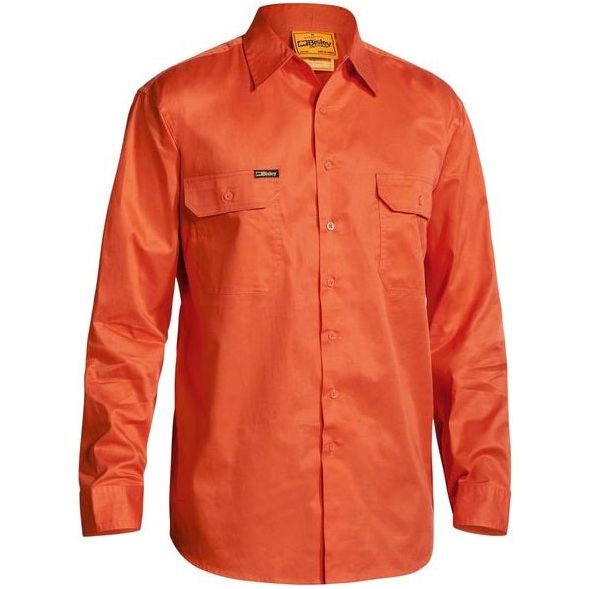 Bisley Mens Cool Lightweight Guesst Cuff Hi Vis Drill Long Sleeve Shirt (BS6894) - Ace Workwear