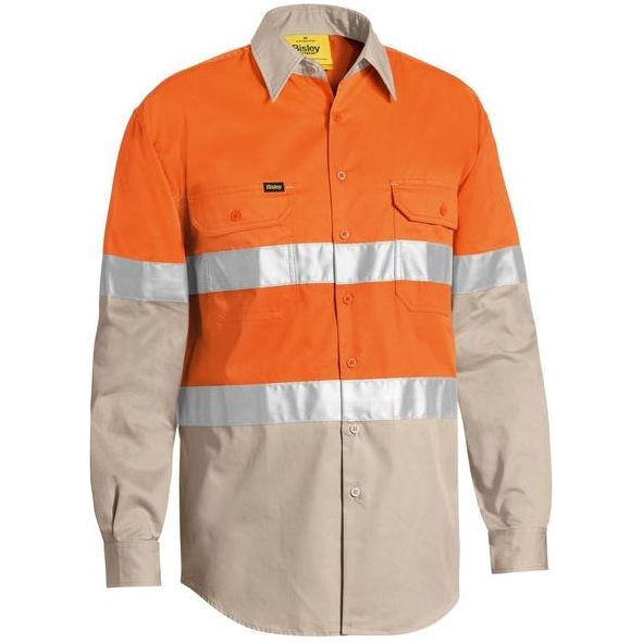 Bisley Taped Cool Long Sleeve Hi Vis Shirt (BS6696T) - Ace Workwear