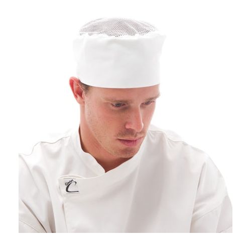 DNC Cool-Breeze Flat Top Hat With Air Flow (1604) Chef Hats & Accessories DNC Workwear - Ace Workwear