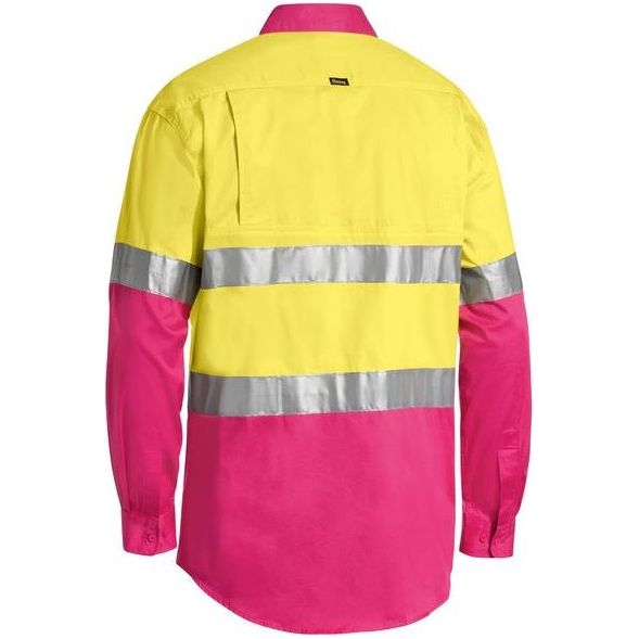 Bisley Taped Cool Long Sleeve Hi Vis Shirt (BS6696T) - Ace Workwear