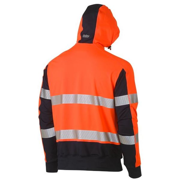 Bisley Taped Hi Vis Stretchy Fleece Hoodie (BK6815T) - Ace Workwear