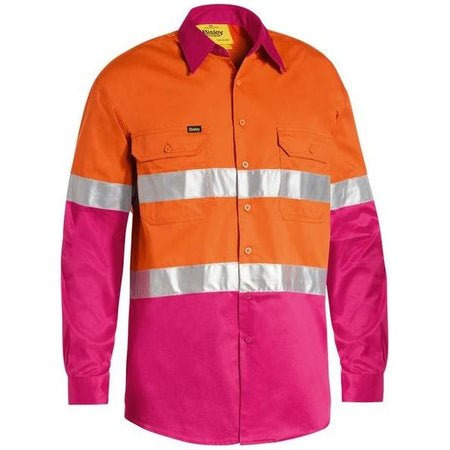 Bisley Taped Cool Long Sleeve Hi Vis Shirt (BS6696T) - Ace Workwear