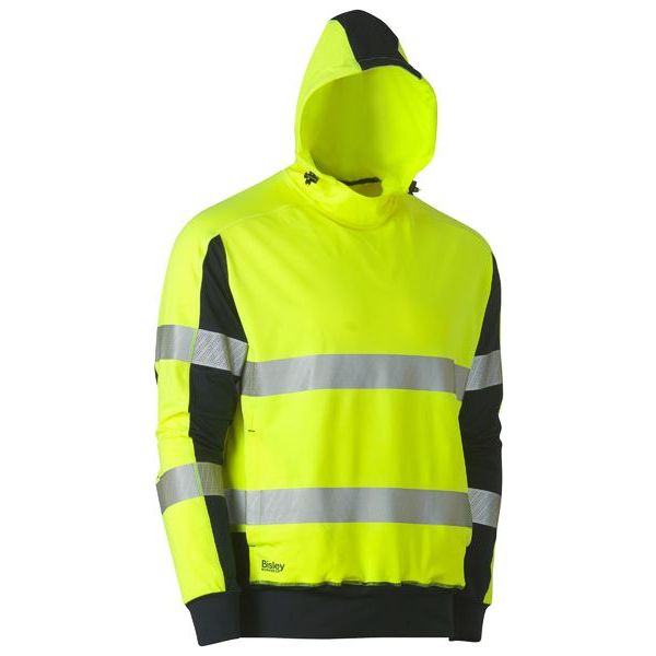 Bisley Taped Hi Vis Stretchy Fleece Hoodie (BK6815T) - Ace Workwear