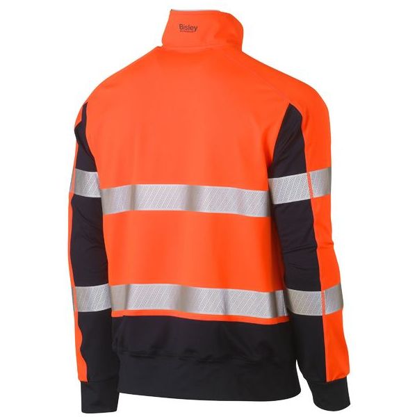 Bisley Taped Hi Vis Stretchy Fleece Zip Pullover (BK6817T)