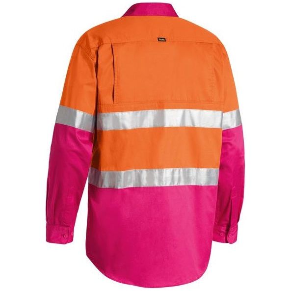 Bisley Taped Cool Long Sleeve Hi Vis Shirt (BS6696T) - Ace Workwear