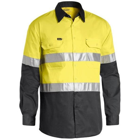 Bisley Taped Cool Long Sleeve Hi Vis Shirt (BS6696T) - Ace Workwear