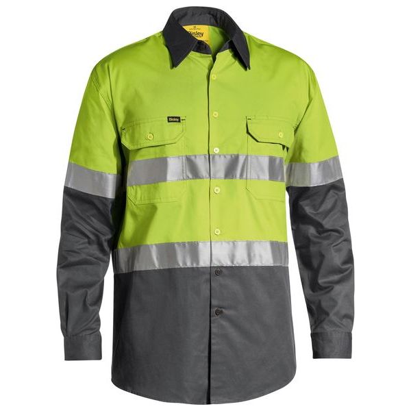 Bisley Taped Cool Long Sleeve Hi Vis Shirt (BS6696T) - Ace Workwear