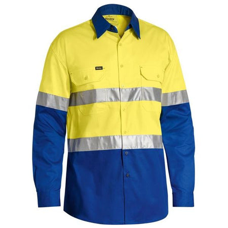 Bisley Taped Cool Long Sleeve Hi Vis Shirt (BS6696T) - Ace Workwear