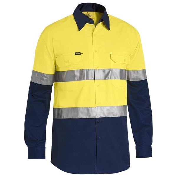 Bisley Taped Cool Long Sleeve Hi Vis Shirt (BS6696T) - Ace Workwear