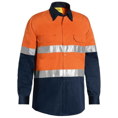 Bisley Taped Cool Long Sleeve Hi Vis Shirt (BS6696T) - Ace Workwear