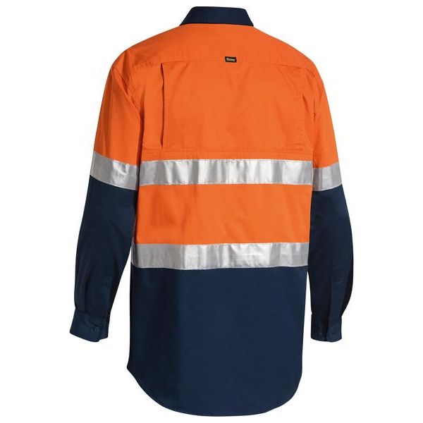 Bisley Taped Cool Long Sleeve Hi Vis Shirt (BS6696T) - Ace Workwear