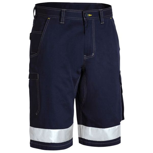 Bisley Taped 8 Pocket Cool Lightweight Cargo Shorts With Contrast Stitching (BSHC1432T) - Ace Workwear