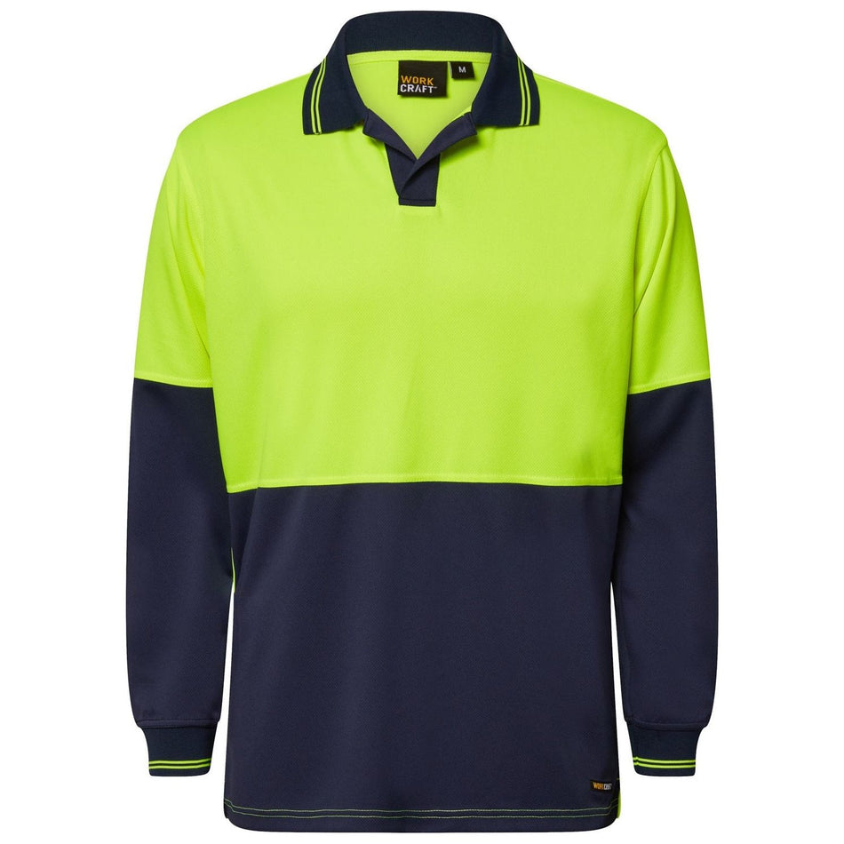 Workcraft Hi Vis Long Sleeve Food Industry Micromesh Polo (WSP206)