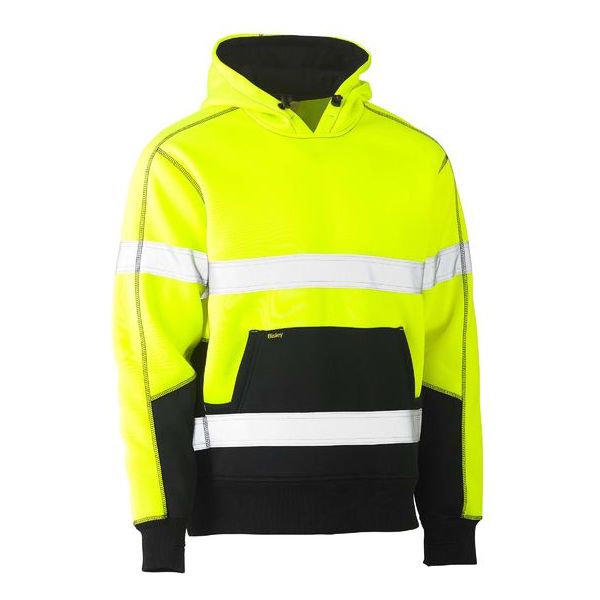 Bisley Taped Hi Vis Two Tone Fleece Pullover Hoodie (BK6619T)