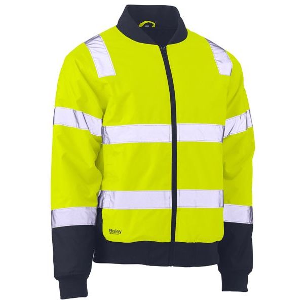 Bisley Taped Two Tone Hi Vis Bomber Jacket With Padded Lining (BJ6730T)