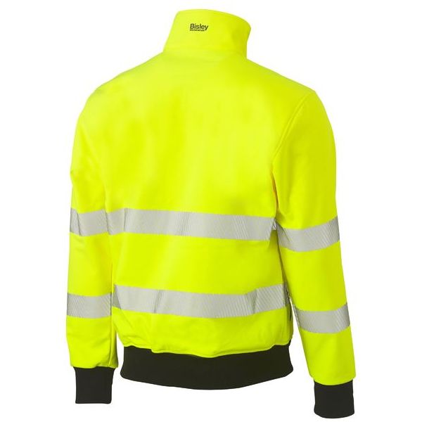 Bisley Showerproof And Breathable Taped Hi Vis Soft Shell Bomber Jacket (BJ6979T) - Ace Workwear