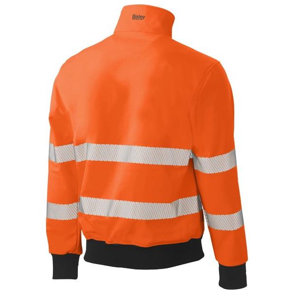 Bisley Showerproof And Breathable Taped Hi Vis Soft Shell Bomber Jacket (BJ6979T) - Ace Workwear