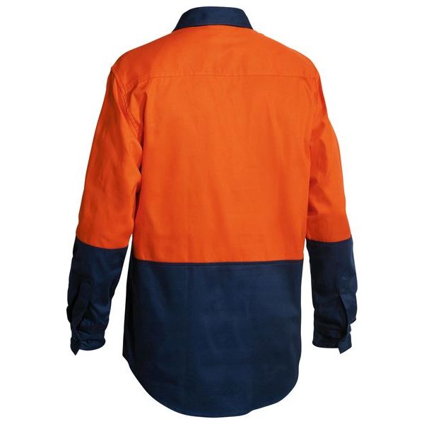 Bisley Two Tone Closed Front Hi Vis Drill Long Sleeve Shirt (BSC6267) - Ace Workwear