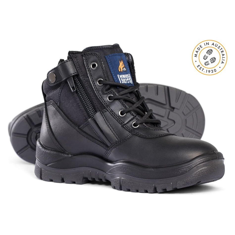 Mongrel 261020 Black Steel Cap Safety Zip Sided Boot (261020) Zip Sided Safety Boots Mongrel - Ace Workwear