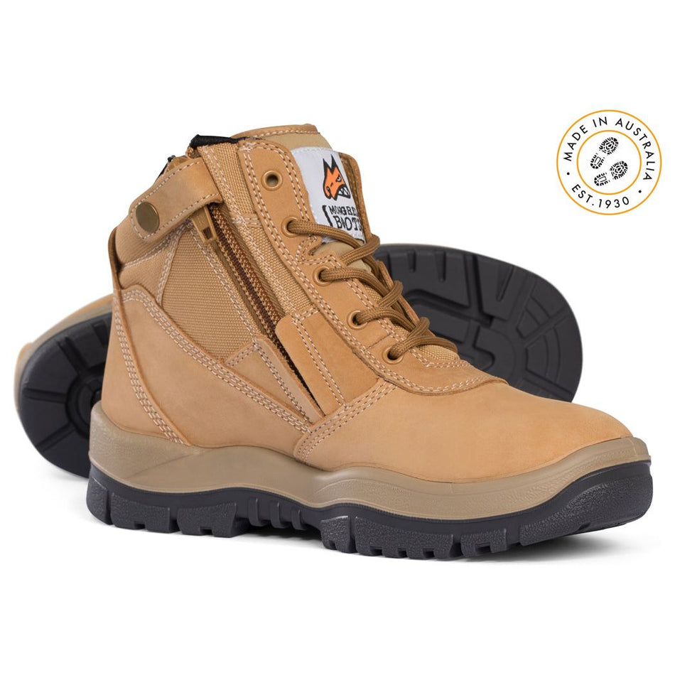 Mongrel 261050 Wheat Steel Cap Safety Zip Sided Boot (261050) Zip Sided Safety Boots Mongrel - Ace Workwear