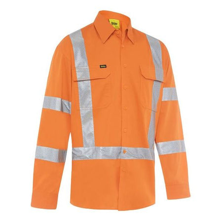 Bisley Taped X Back Cool Lightweight Hi Vis Drill Rail Shirt (BS6166XT) - Ace Workwear