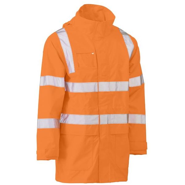 Bisley Taped Hi Vis Rail Wet Weather Jacket (BJ6964T) - Ace Workwear