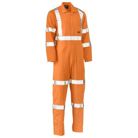 Bisley X Taped Hi Vis Lightweight Drill Rail Coverall (BC6316XT) - Ace Workwear