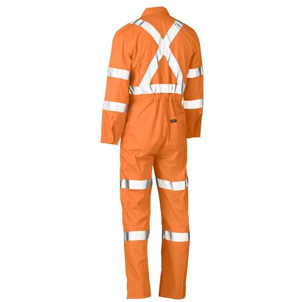 Bisley X Taped Hi Vis Lightweight Drill Rail Coverall (BC6316XT) - Ace Workwear