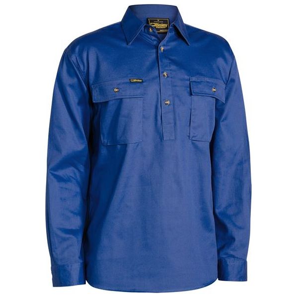 Bisley Closed Front Cotton Drill Long Sleeve Shirt (BSC6433)