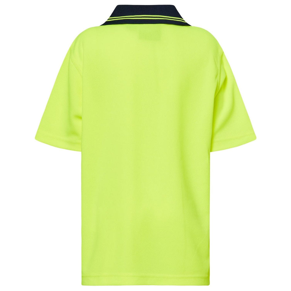 Workcraft Kids Hi Vis Short Sleeve Micromesh Polo With Pocket (WSPK20)