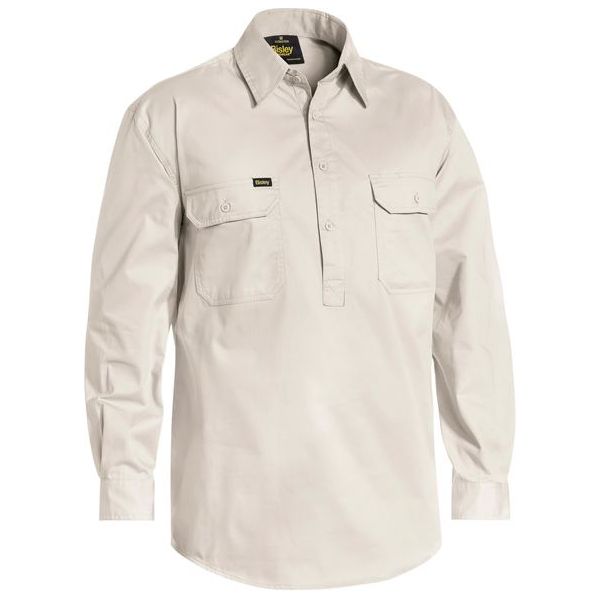 Bisley Closed Front Long Sleeve Cotton Lightweight Drill Shirt (BSC6820)