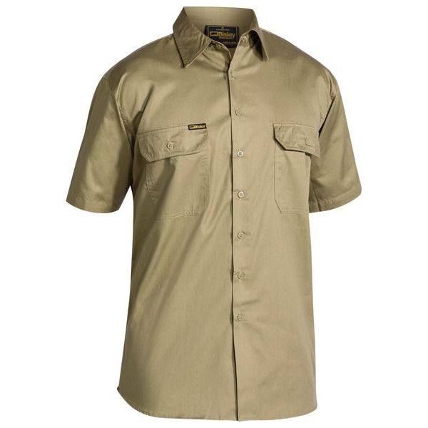 Bisley Cool Lightweight Drill Short Sleeve Shirt (BS1893) - Ace Workwear