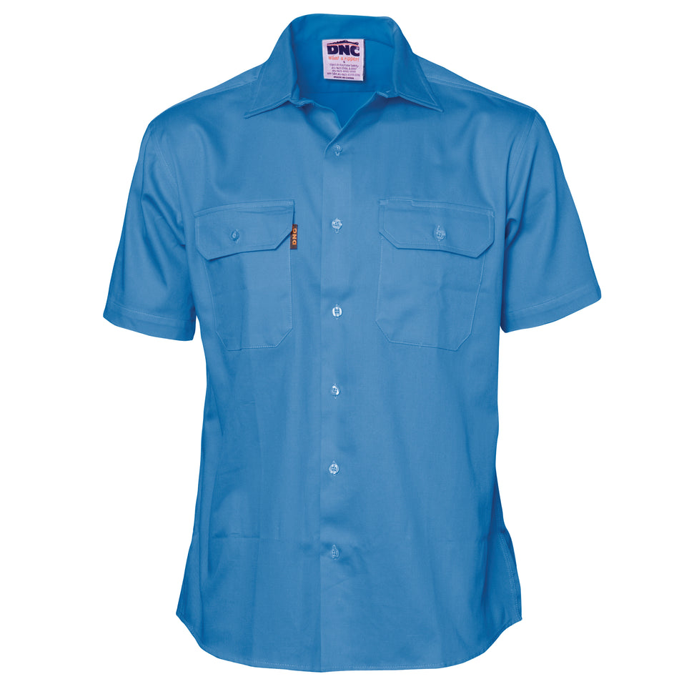 DNC Cotton Drill Work Shirt Short Sleeve (3201) Industrial Shirts DNC Workwear - Ace Workwear