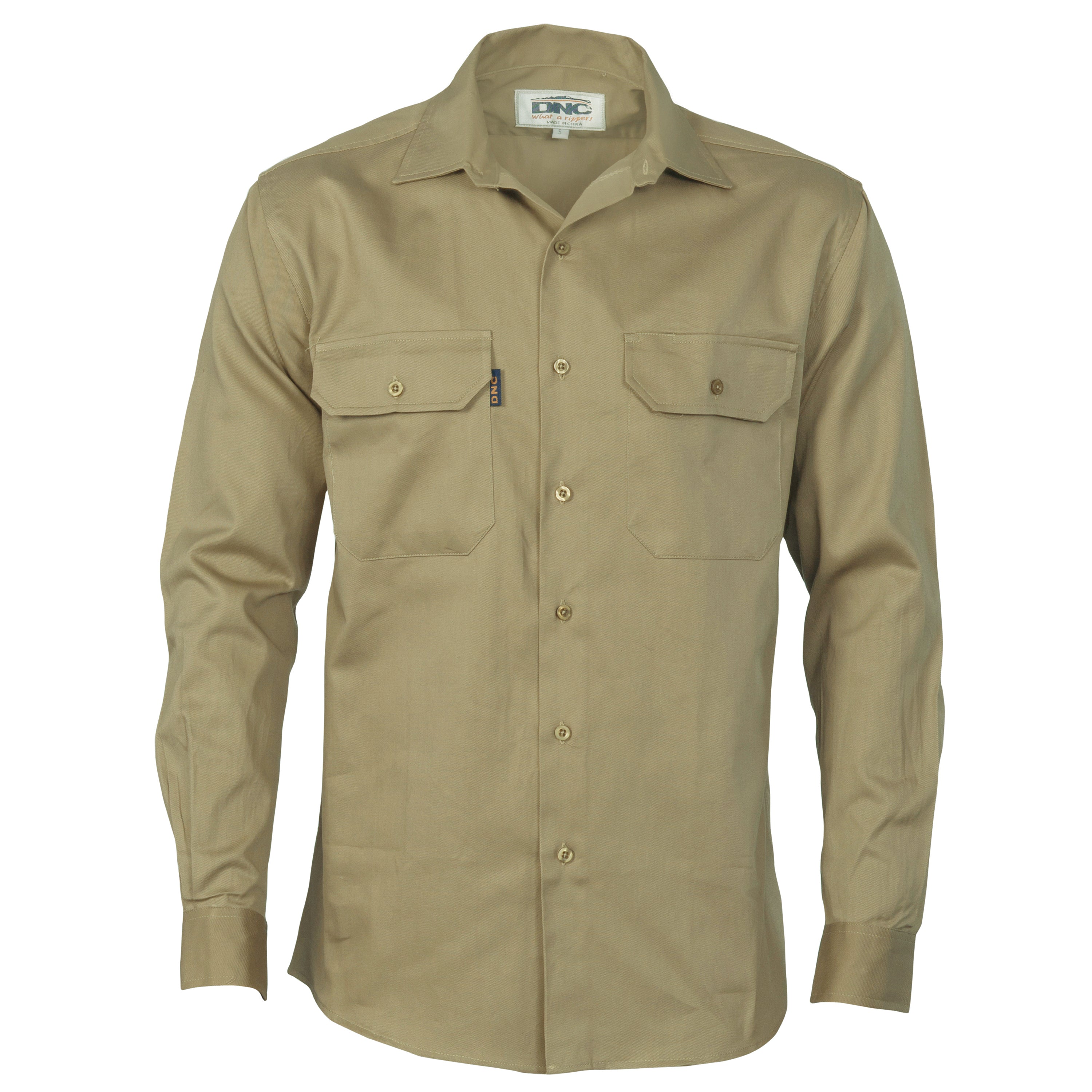 DNC Cotton Drill Work Shirt Long Sleeve (3202) Industrial Shirts DNC Workwear - Ace Workwear