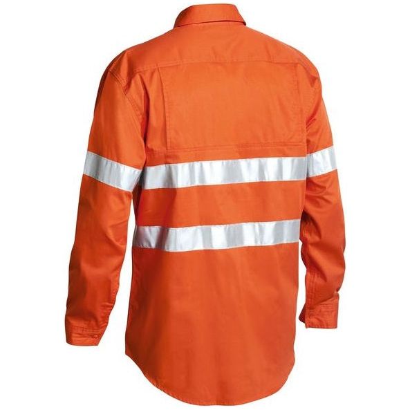 Bisley Cool Lightweight Gusset Cuff Hi Vis Long Sleeve Mens Shirt With Reflective Tape (BS6897) - Ace Workwear