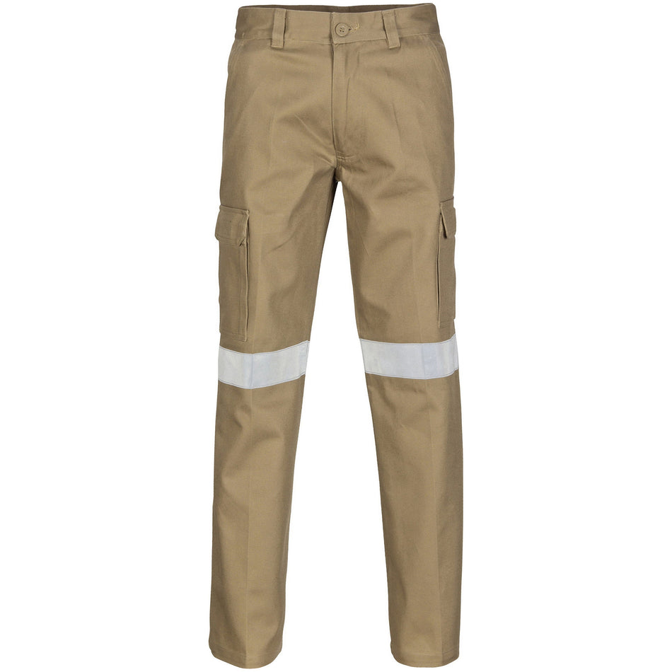 DNC Cotton Drill Cargo Pants With 3M Reflective Tape (3319) Industrial Cargo Pants With Tape DNC Workwear - Ace Workwear