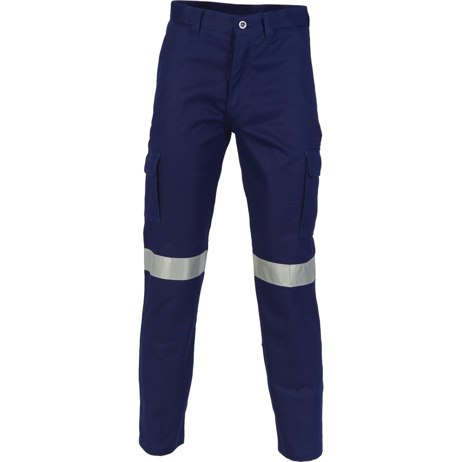 DNC Cotton Drill Cargo Pants With 3M Reflective Tape (3319) Industrial Cargo Pants With Tape DNC Workwear - Ace Workwear