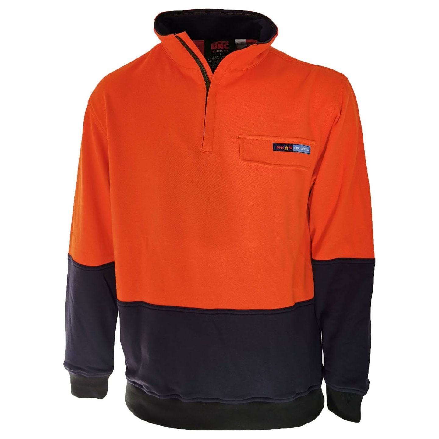 DNC HiVis 1/2 Zip FR & HRC2 Jumper (3423) Flame Retardant Jackets & Jumpers DNC Workwear - Ace Workwear