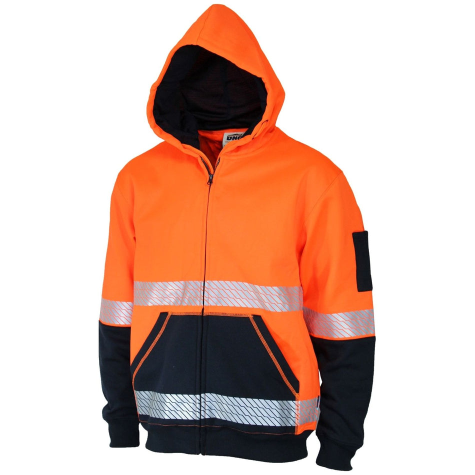 DNC HiVis Segmented Tape Full Zip Hoodie (3530) Hi Vis Hoodies DNC Workwear - Ace Workwear