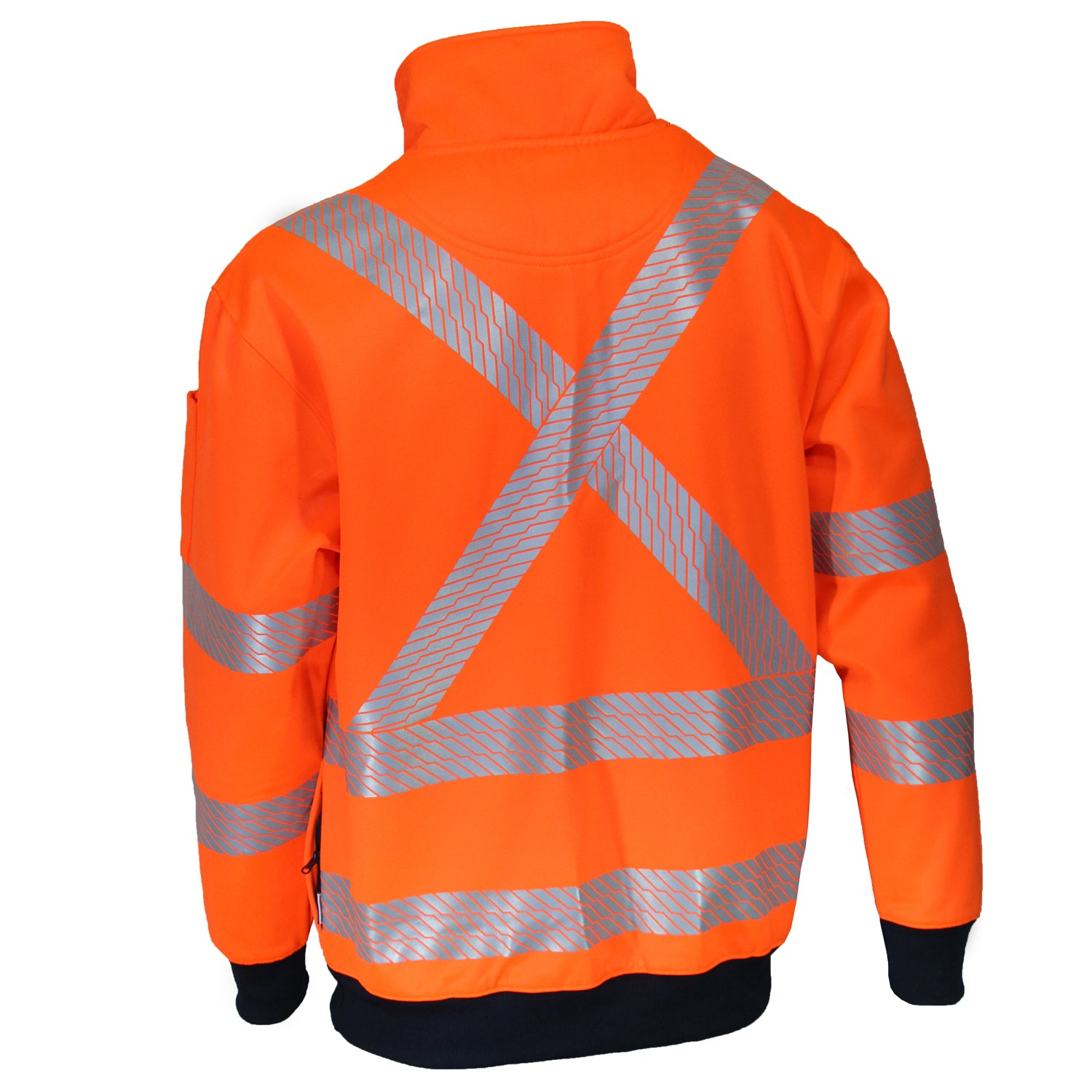 DNC Hi Vis Segmented Tape X Back 1/2 Zip Jumper (3533) Hi Vis Half Zip Jumpers DNC Workwear - Ace Workwear