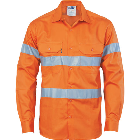 DNC Hi Vis Day & Night Drill Shirt (3535) Hi Vis Shirts With Tape DNC Workwear - Ace Workwear