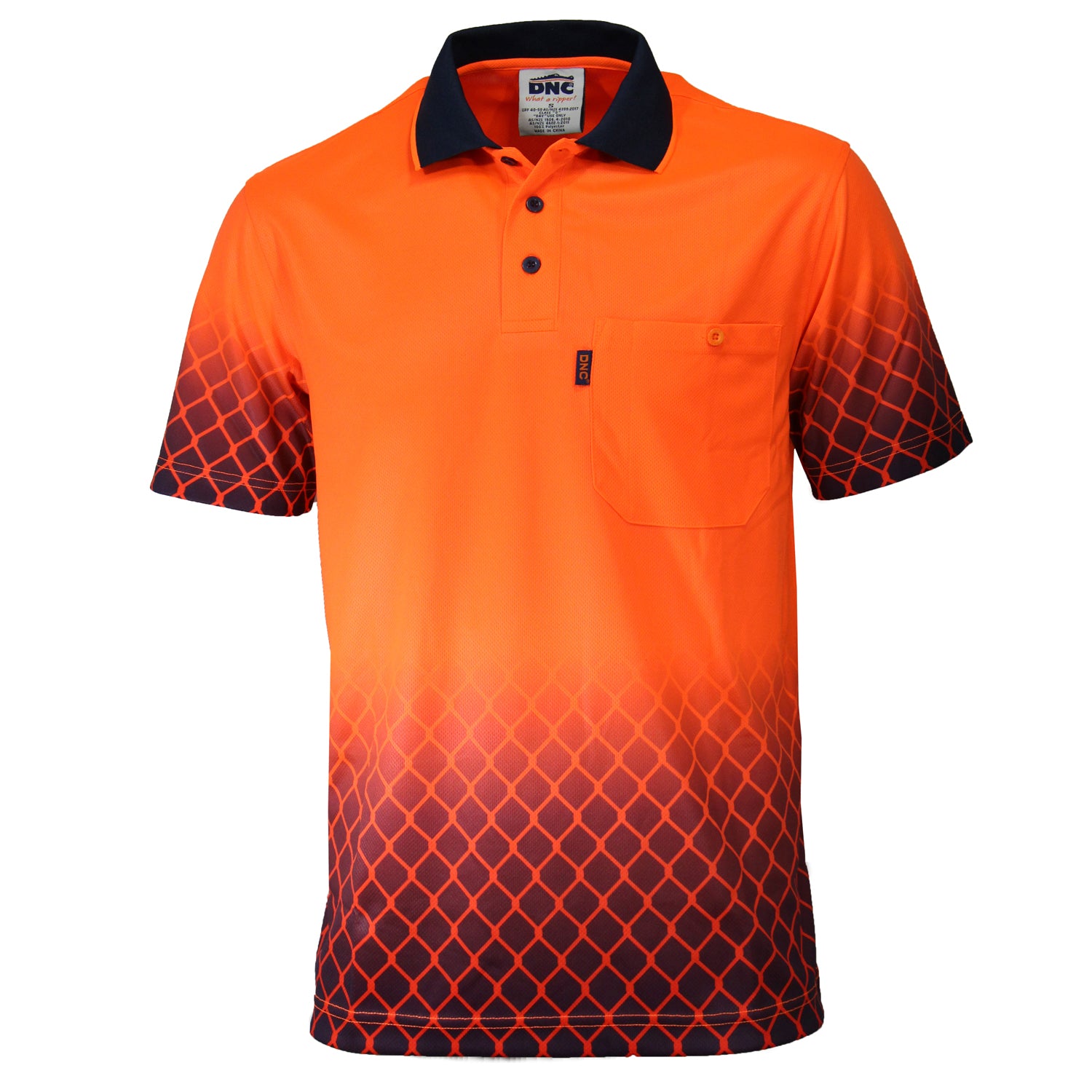 DNC Hi Vis Sublimated Metal Mesh Polo (3551) Hi Vis Polo With Designs DNC Workwear - Ace Workwear