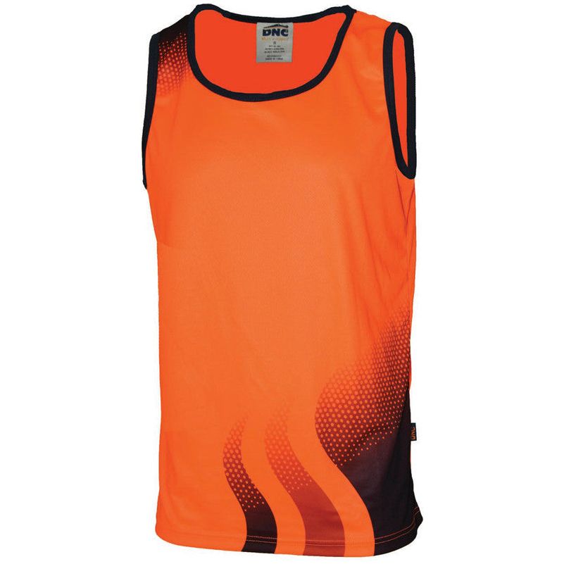 DNC Hi Vis Wave Sublimated Singlet (3561) Hi Vis Tees & Singlet DNC Workwear - Ace Workwear