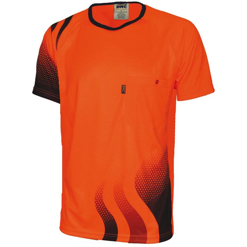 DNC Hi Vis Wave Sublimated T-shirt (3562) Hi Vis Tees & Singlet DNC Workwear - Ace Workwear