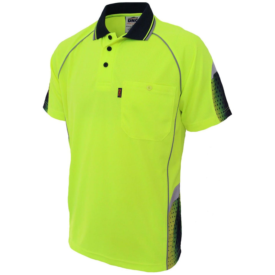 DNC Hi Vis Galaxy Sublimated Polo (3564) Hi Vis Polo With Designs DNC Workwear - Ace Workwear