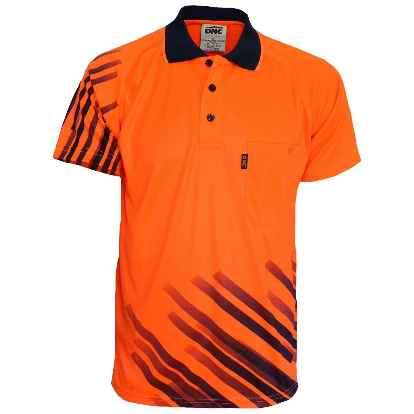 DNC Hi Vis Sublimated Stripe Polo (3565) Hi Vis Polo With Designs DNC Workwear - Ace Workwear