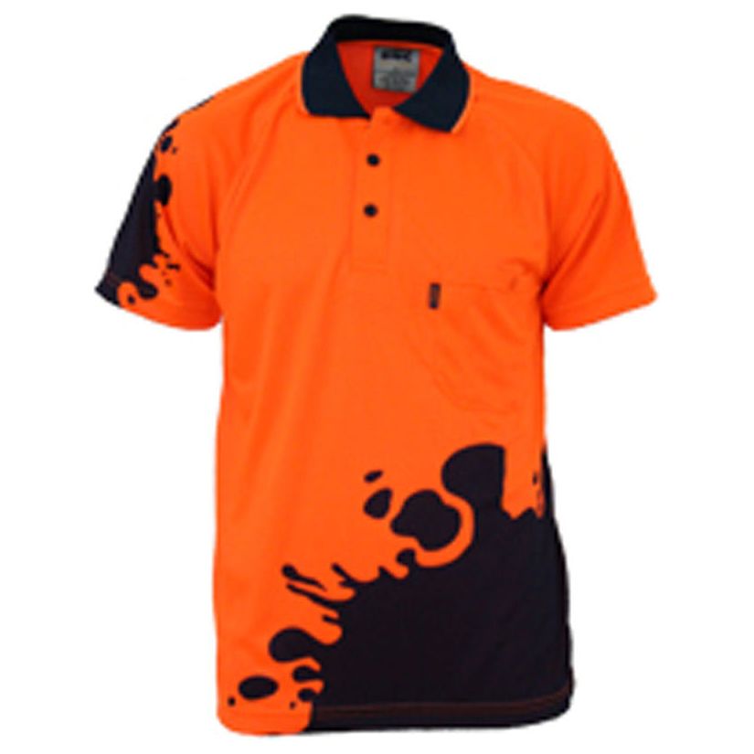 DNC Hi Vis Sublimated Blot Polo Short Sleeve (3567) Hi Vis Polo With Designs DNC Workwear - Ace Workwear