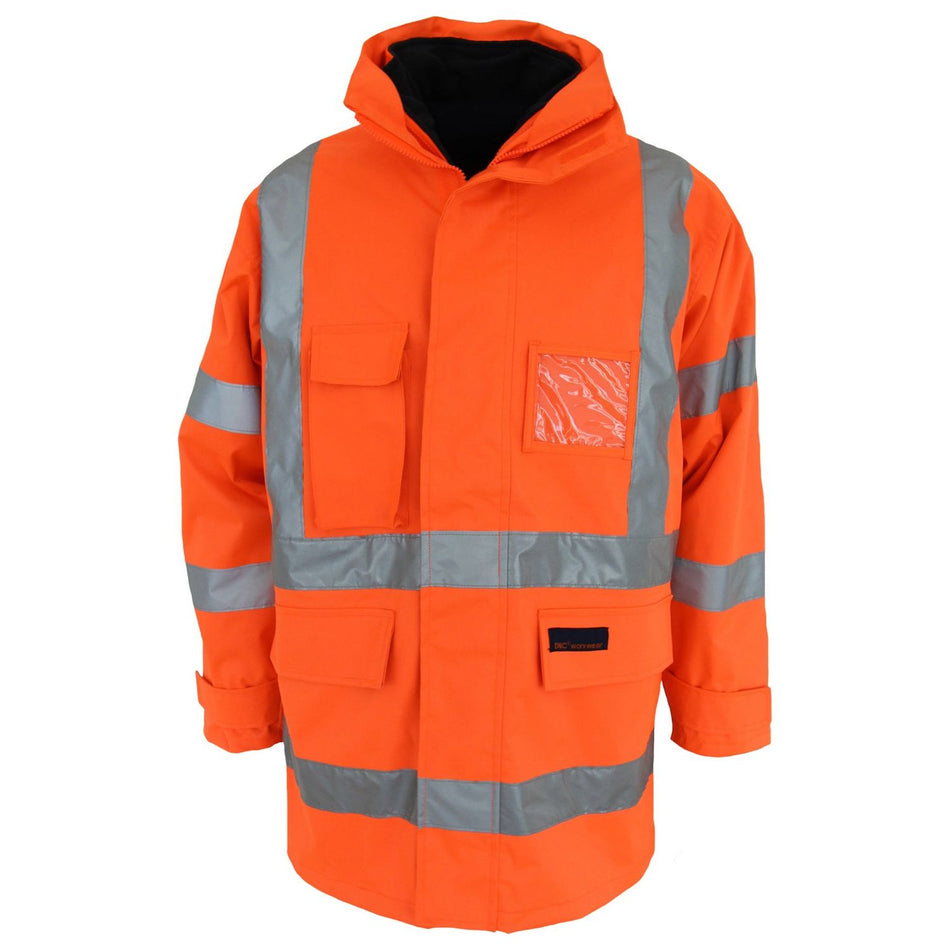 DNC HiVis "6 in 1" Breathable Rain Jacket Biomotion (3572) Hi Vis Cold & Wet Wear Jackets & Pants DNC Workwear - Ace Workwear